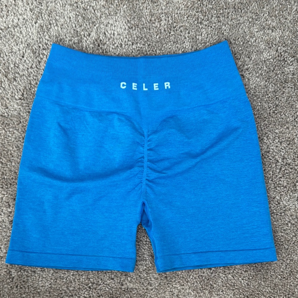 Celer Blue Seamless Biker Shorts